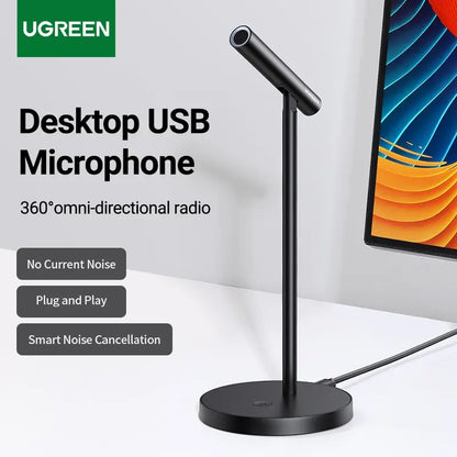 Micrófono Usb C De Escritorio Omnidireccional 360 Ugreen Negro