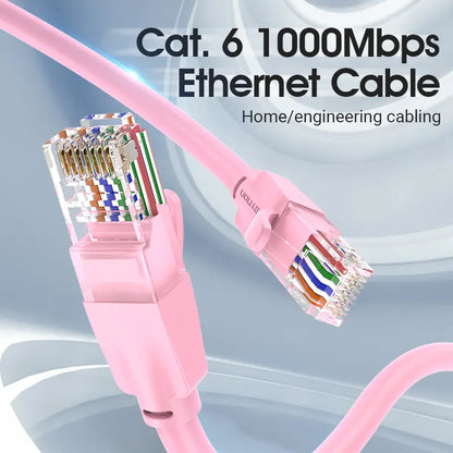 Cable Red Cat6 Utp Gigabit Patch Cord Rj45 Rosa Vention