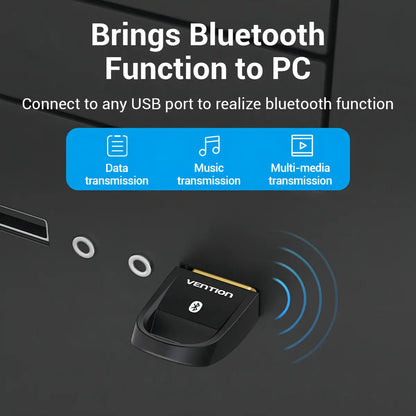 Adaptador Emisor Receptor Bluetooth 5,0 Usb Dongle Vention