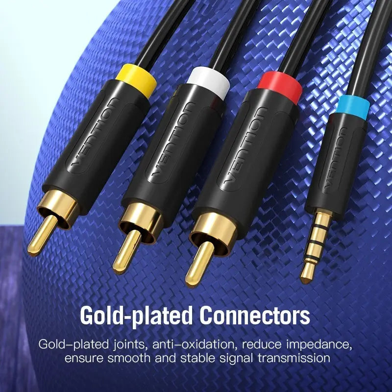 Adaptador De Audio Jack 3,5mm A Rca Video Audio 1,5m Vention
