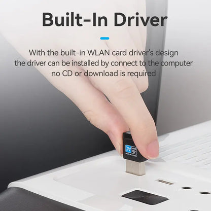Adaptador Inalambrico Usb Wi-fi De 2,4g Negro Vention