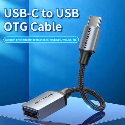 Cable Adaptador Usb-c A Usb 2,0 Hembra 2a 0,15 Cm Vention Negro