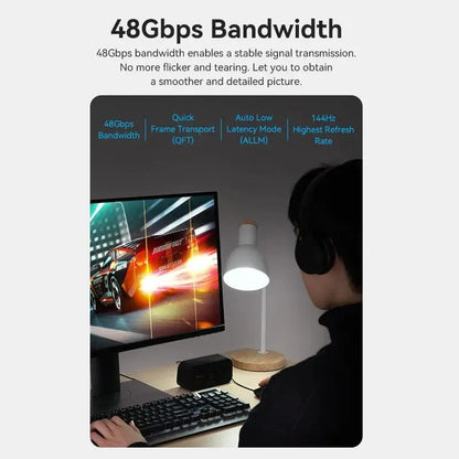 Cable Hdmi 2,1 Fibra Optica 8k 60hz 20 Mt 48gb Alumi Vention