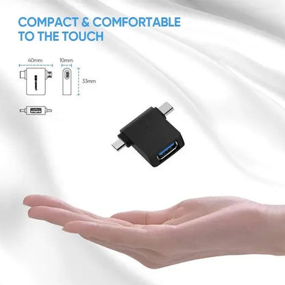 Adaptador Otg 2 En 1 Micro Usb Y Usb C A Usb Hembra Ugreen Negro