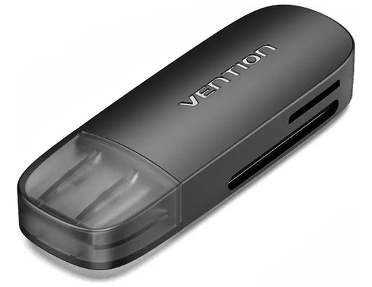 Lectora De Tarjeta - 2 En 1 - Usb 2,0 - Sd Tf Single Vention Negro