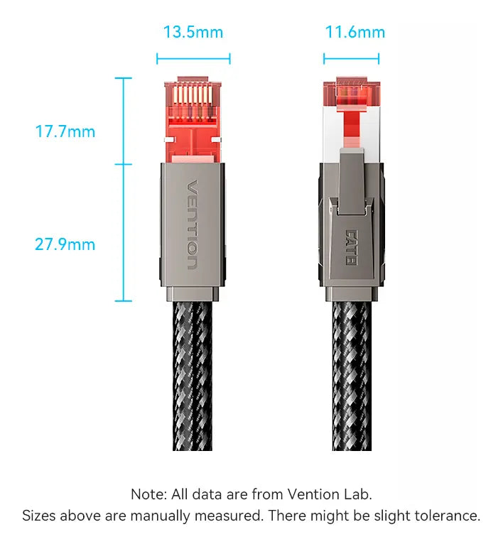 Cable Rj45 Ethernet Sftp Cat8 40 Gbps Gamer 2 M Vention