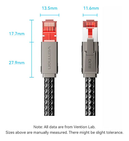 Cable Rj45 Ethernet Sftp Cat8 40 Gbps Gamer 2 M Vention