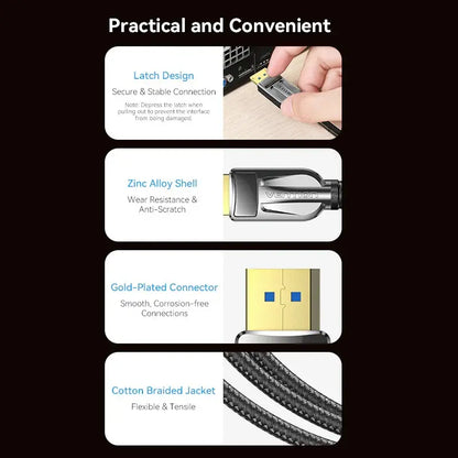 Cable Displayport 2,1 16k 2m Negro Vention Hgabh