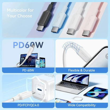 Cable Usb C Carga Rapida 60w 3a 1 Metro Vention