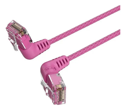 Cable Red Angulo Recto Rotacion Utp Cat6a Rosa 0,5m Vention