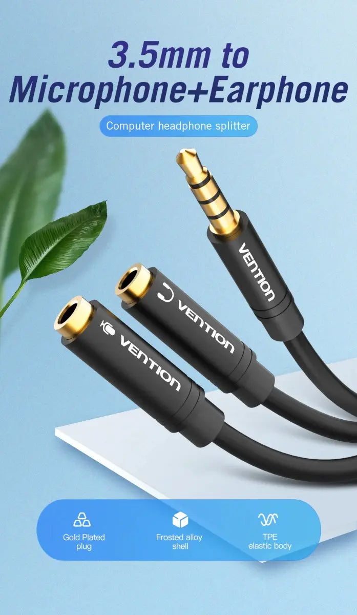 Cable Adaptador Auxiliar Para Auricular Y Microfono Vention