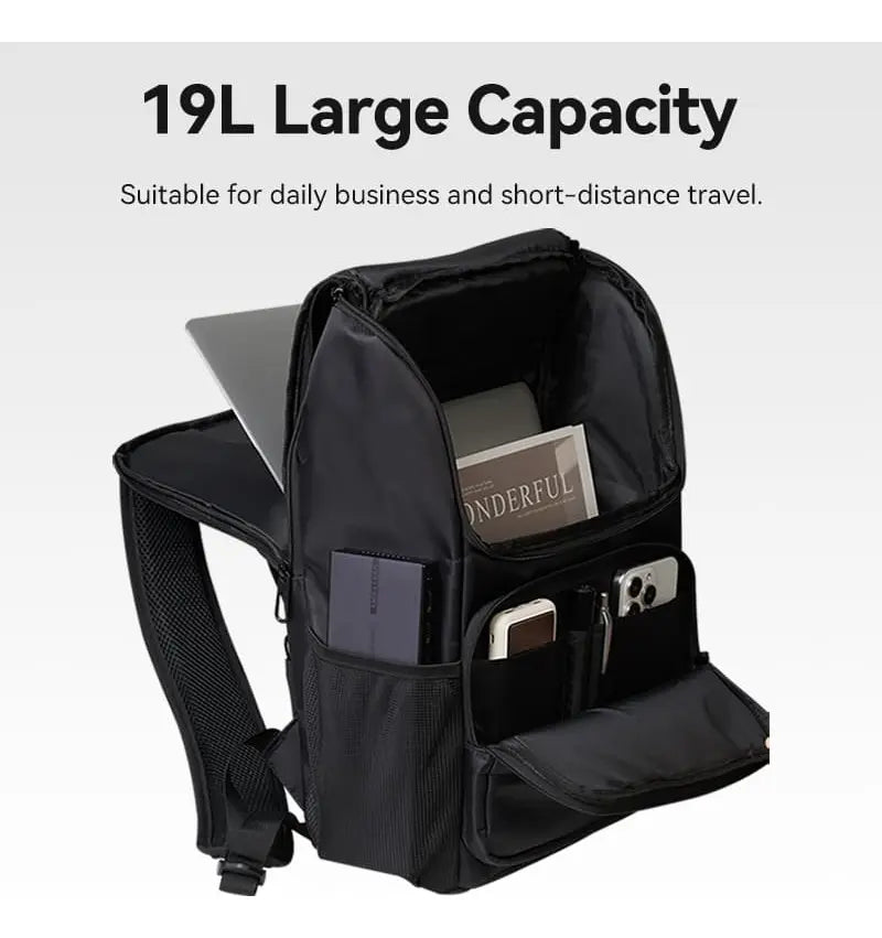 Mochila Porta Notebook Y Laptop 15,6 19 Litros Vention Negro Liso