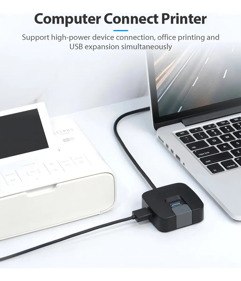 Hub Expansor X 4 Usb Multipuerto Mac / Pc - 0,15 M Vention Negro