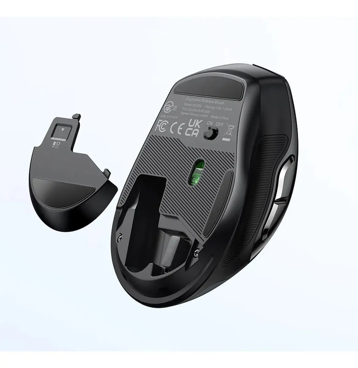 Mouse Inalámbrico Bluetooth 2,4g Ergonómico Gris Ugreen Gris