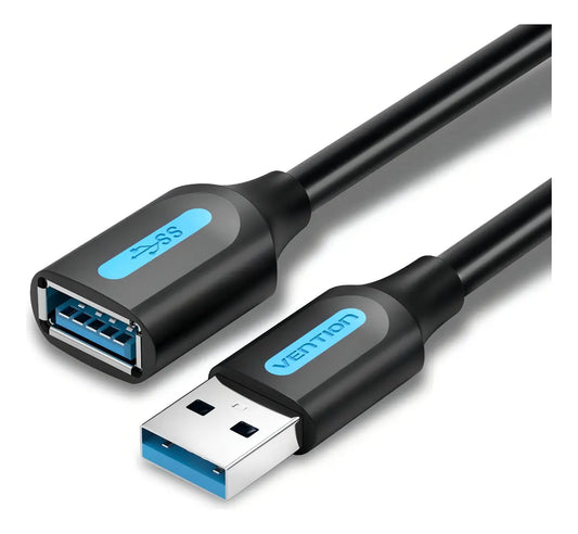 Extensor Usb 3,0 Alargue 0,5 Metros Macho A Hembra Vention Negro