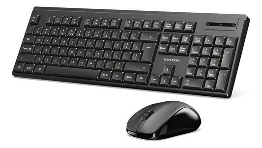 Kit Teclado Y Mouse Inalambrico 2,4g Ktz Vention Color Negro Grafito Negro