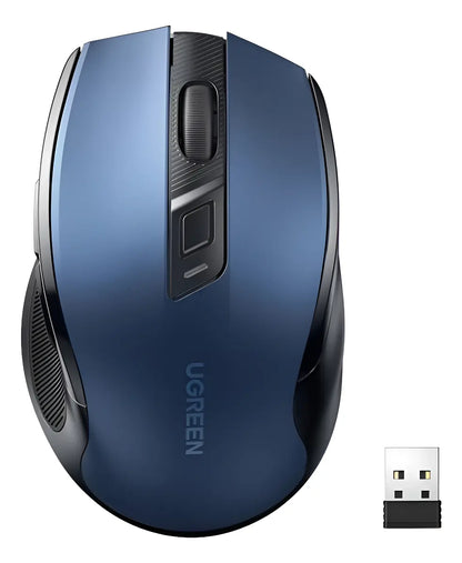 Mouse Inalambrico Usb 2,4ghz 4000 Dpi Azul Ergonomico Ugreen Azul