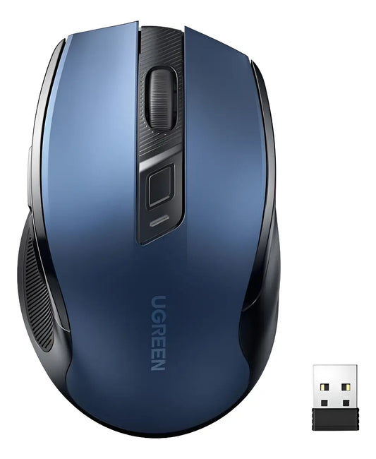 Mouse Inalambrico Usb 2,4ghz 4000 Dpi Azul Ergonomico Ugreen Azul