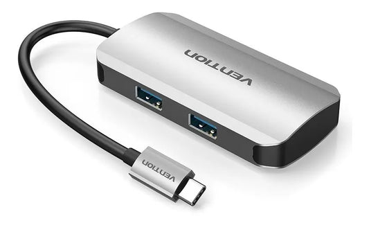 Hub Multipuerto Usb C A Usb 3,0 X 4 + Carga Pc Mac Vention