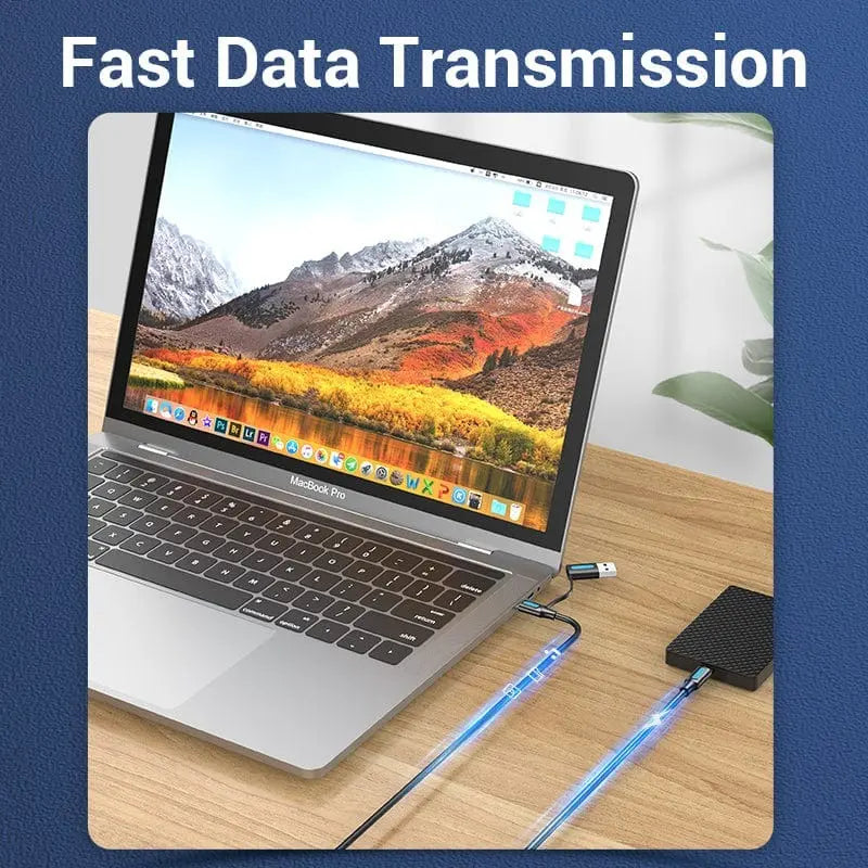 Cable Usb-c + Usb 2 En 1 A Usb-c 3a 60w 20v 1m Vention Negro