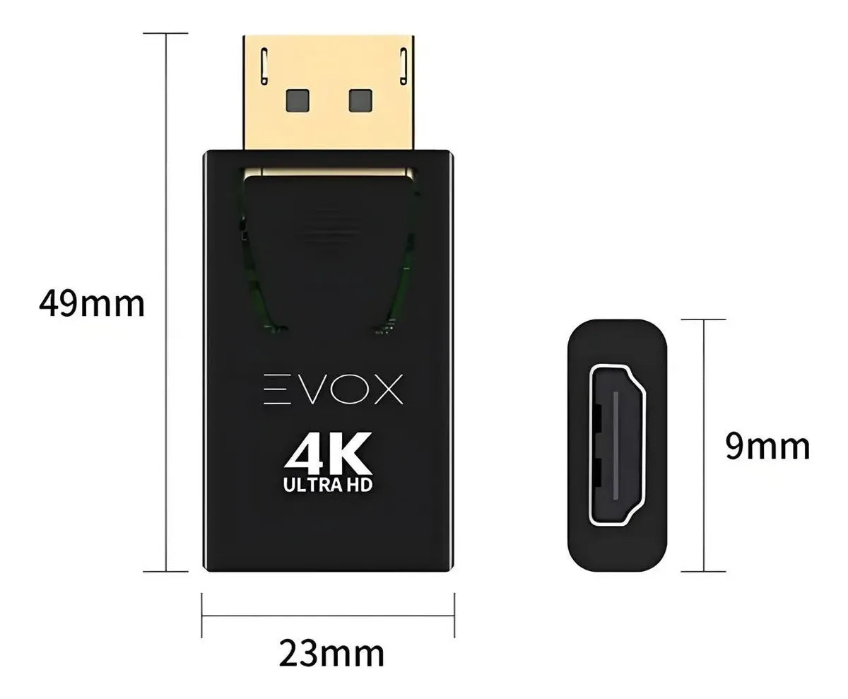 Adaptador Evox Displayport Macho A Hdmi Hembra Bapbz Negro