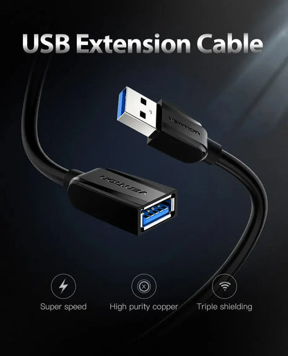 Alargue Usb 3,0 Extensor Alta Velocidad 1 Metro Vention Negro
