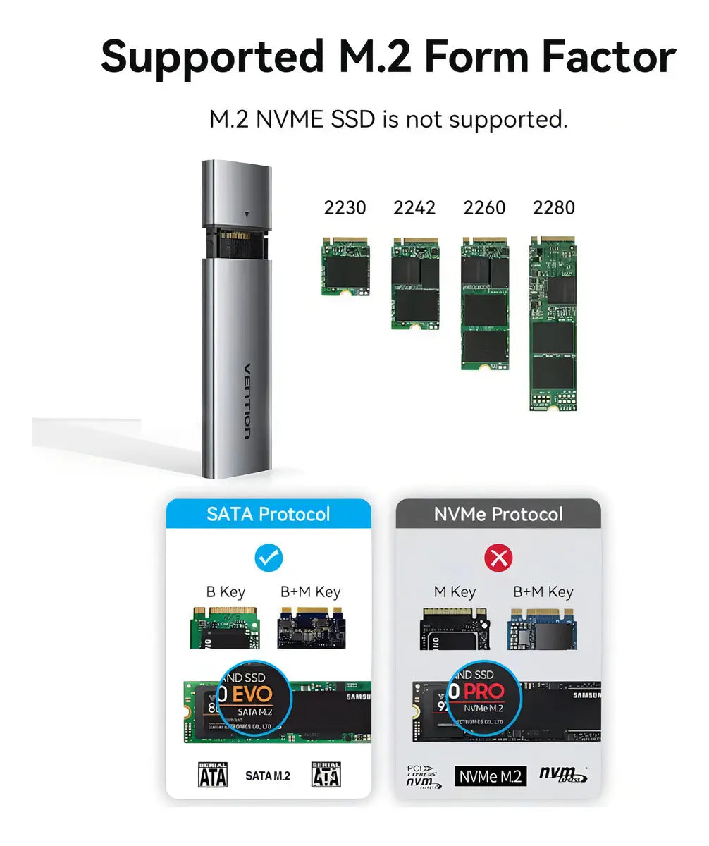 Carry Disk Ssd M2 Ngff Usb-c 3,1 Gen 2 Aluminio Gris Vention