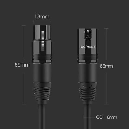 Cable Audio Extension Xlr Macho A Hembra 3 Pines 2m Ugreen