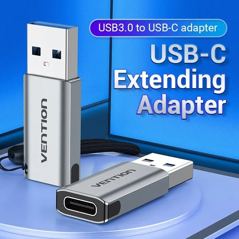 Adaptador Usb 3,0 Macho A Usb C Tipo C Hembra Vention Gris