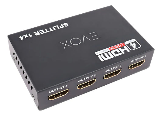 Splitter Hdmi 1x4 1080p Activo Con Fuente Evox