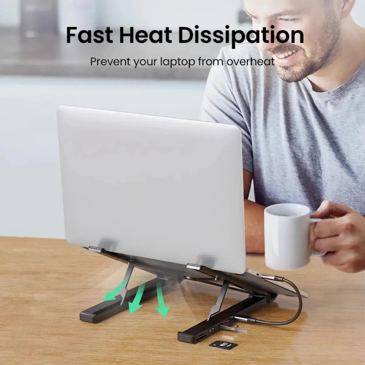 Soporte Hub Docking Plegable Usb 3,0 Hdmi 4k Lectora Ugreen