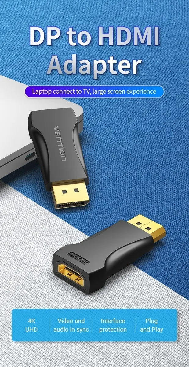 Adaptador Conversor Display Port A Hdmi Hembra 4k Vention