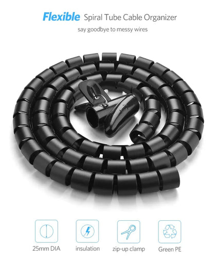 Organizador De Cables Helicoidal Espiral 25mm 1,5m Ugreen