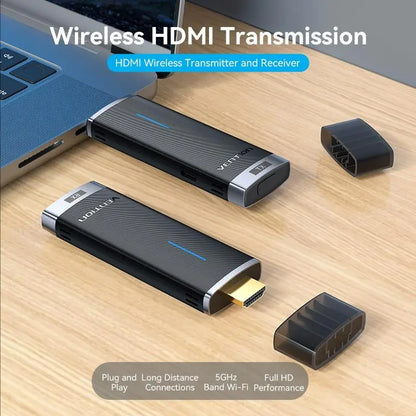 Splitter Transmisor Receptor Hdmi Wireless 40 Metros Vention Negro