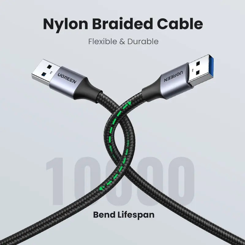 Cable De Carga Y Datos Premium Usb A Usb 3,0 1m Ugreen Negro