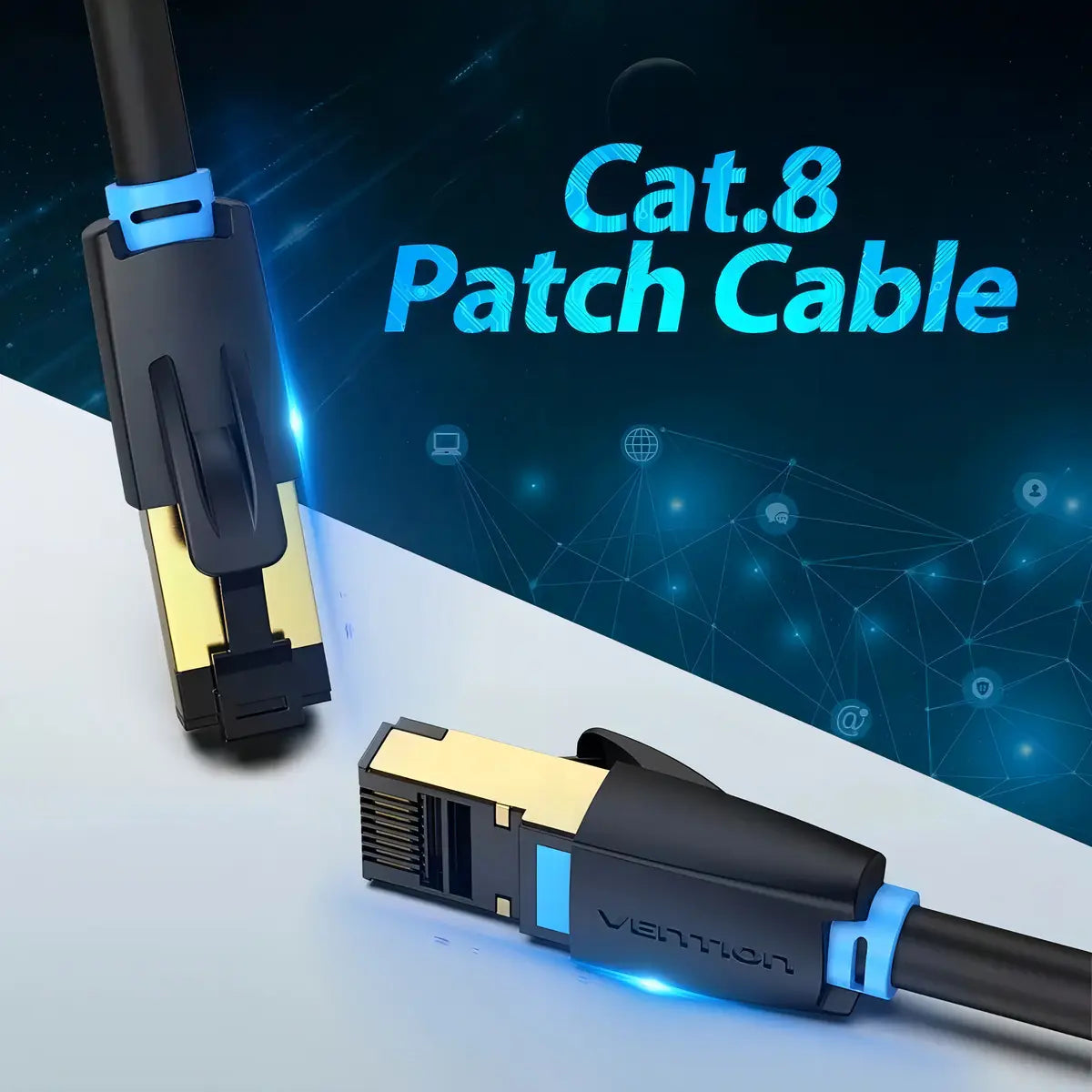 Cable De Red Cat8 15 M Patch Cord Sstp Rj45 40 Gbps Vention