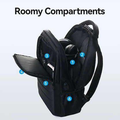 Mochila Porta Notebook 15,6 Candado Resistente Agua Vention Negro Liso