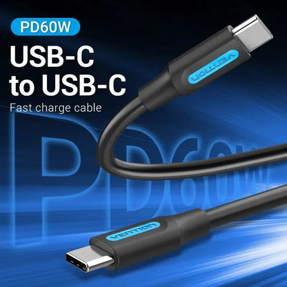 Cable Usb Tipo C A Usb Tipo C Cargador Datos 1 M Vention Negro