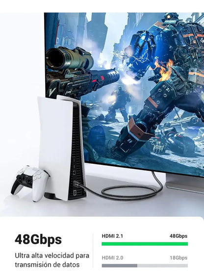 Cable Hdmi 2,1 8k 60hz Full Hd 4k 120hz Hdr Gamer 2m Ugreen