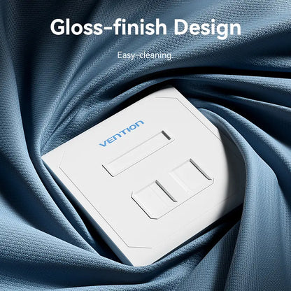 Faceplate 2 Puertos Keystone Tapa Bastidor Rj45 Vention Blanco