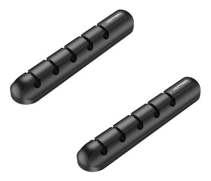 Organizador De 5 Cables X2 Escritorio C/ Adhesivo 3m Vention Negro
