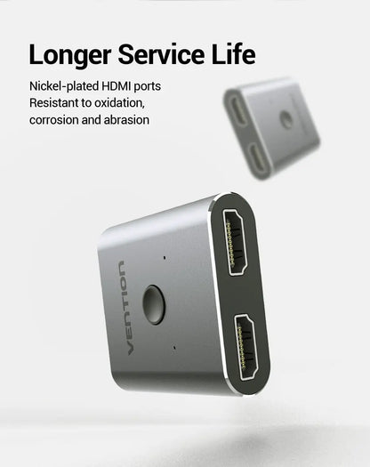 Switch Premium Hdmi 2x1 Bidireccional 4k 3d Hd Vention