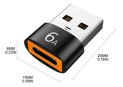 Mini Adaptador Evox Usb Tipo C Hembra A Usb 2,0 Macho Negro