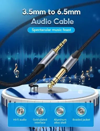 Cable Audio Trs Aux 3,5mm Macho A 6,5mm Macho 5 M Vention