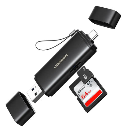 Lectora De Tarjeta Usb A Y Usb C Sd Y Micro Uhs-ii Ugreen Negro
