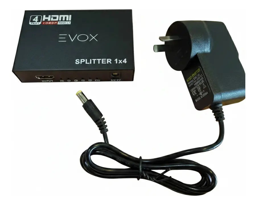 Splitter Hdmi 1x4 1080p Activo Con Fuente Evox