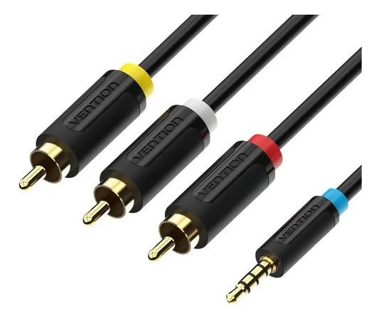 Adaptador De Audio Jack 3,5mm A Rca Video Audio 1,5m Vention