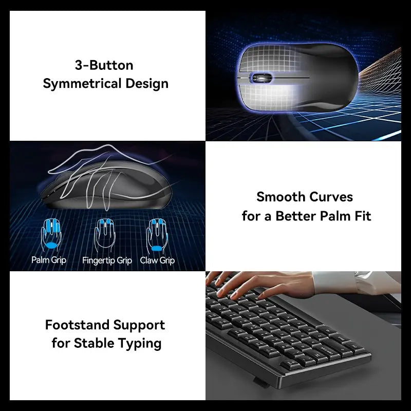 Kit Teclado Y Mouse Inalambrico 2,4g Ktz Vention Color Negro Grafito Negro