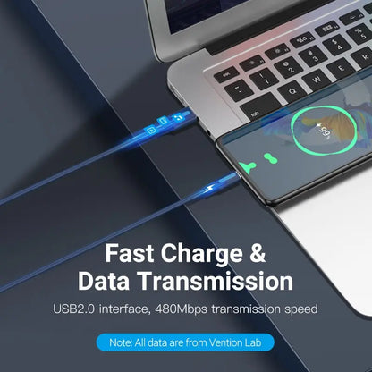 Cable De Carga De Celular Usb A Usb-c 2,0 3a 1m Azul Vention