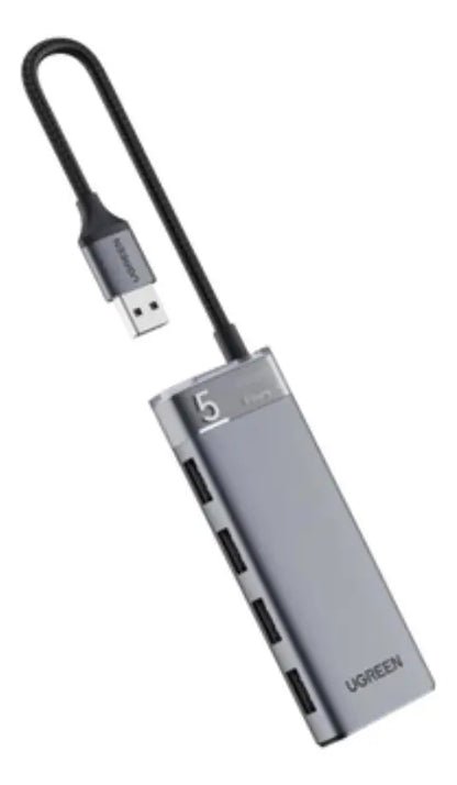 Hub Adaptador 4 Puertos Usb A 3,2 Gen1 20 Cm Trenzado Ugreen Negro
